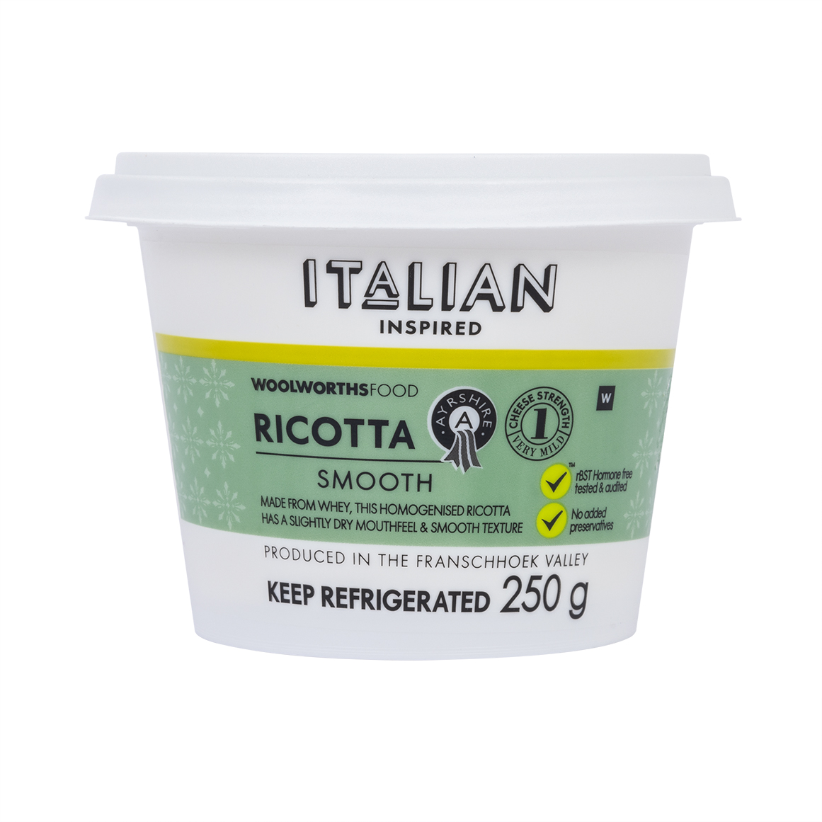 Ayrshire Smooth Ricotta 250 g | Woolworths.co.za