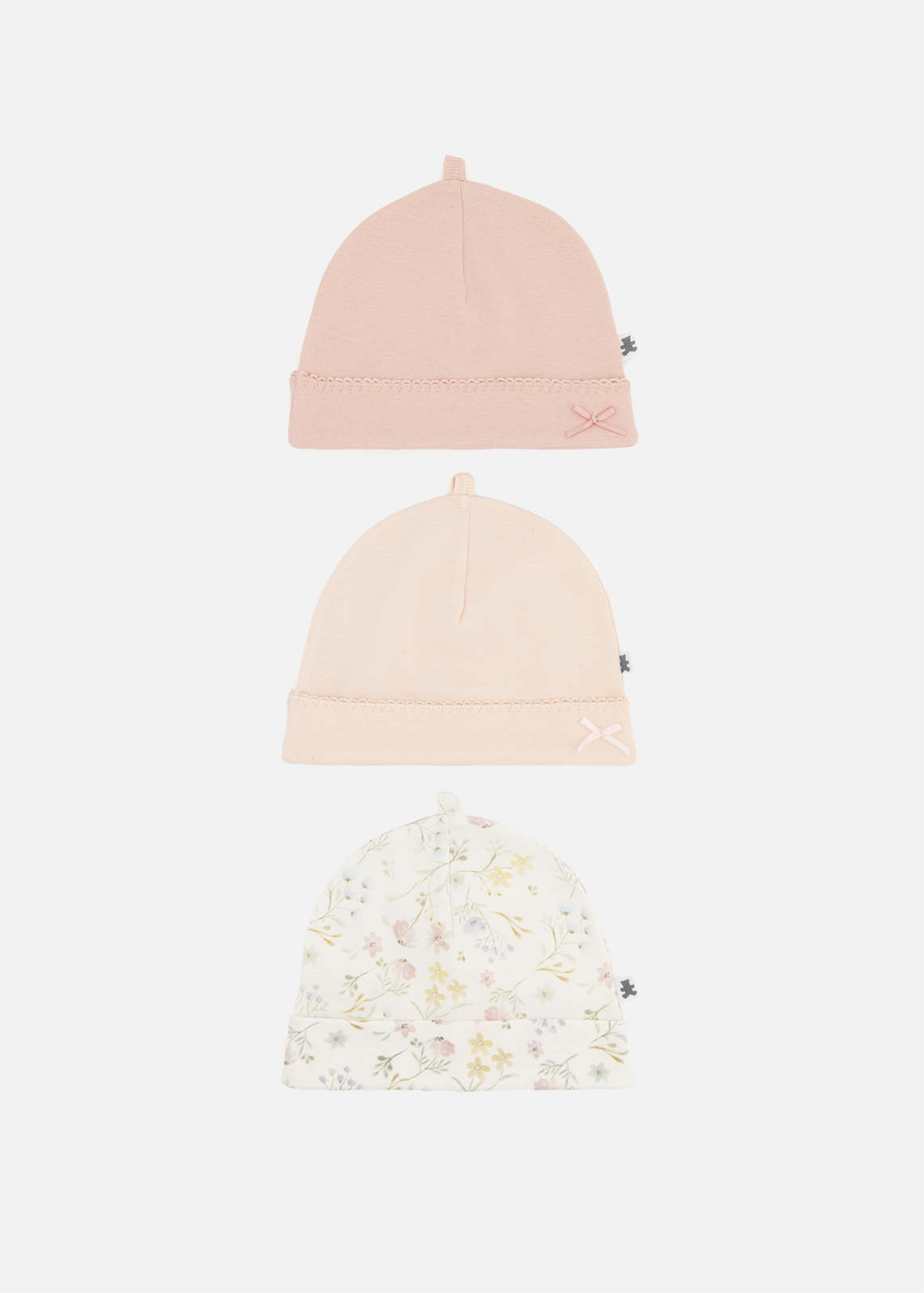 Floral Print Cotton Beanies 3 Pack | Woolworths.co.za