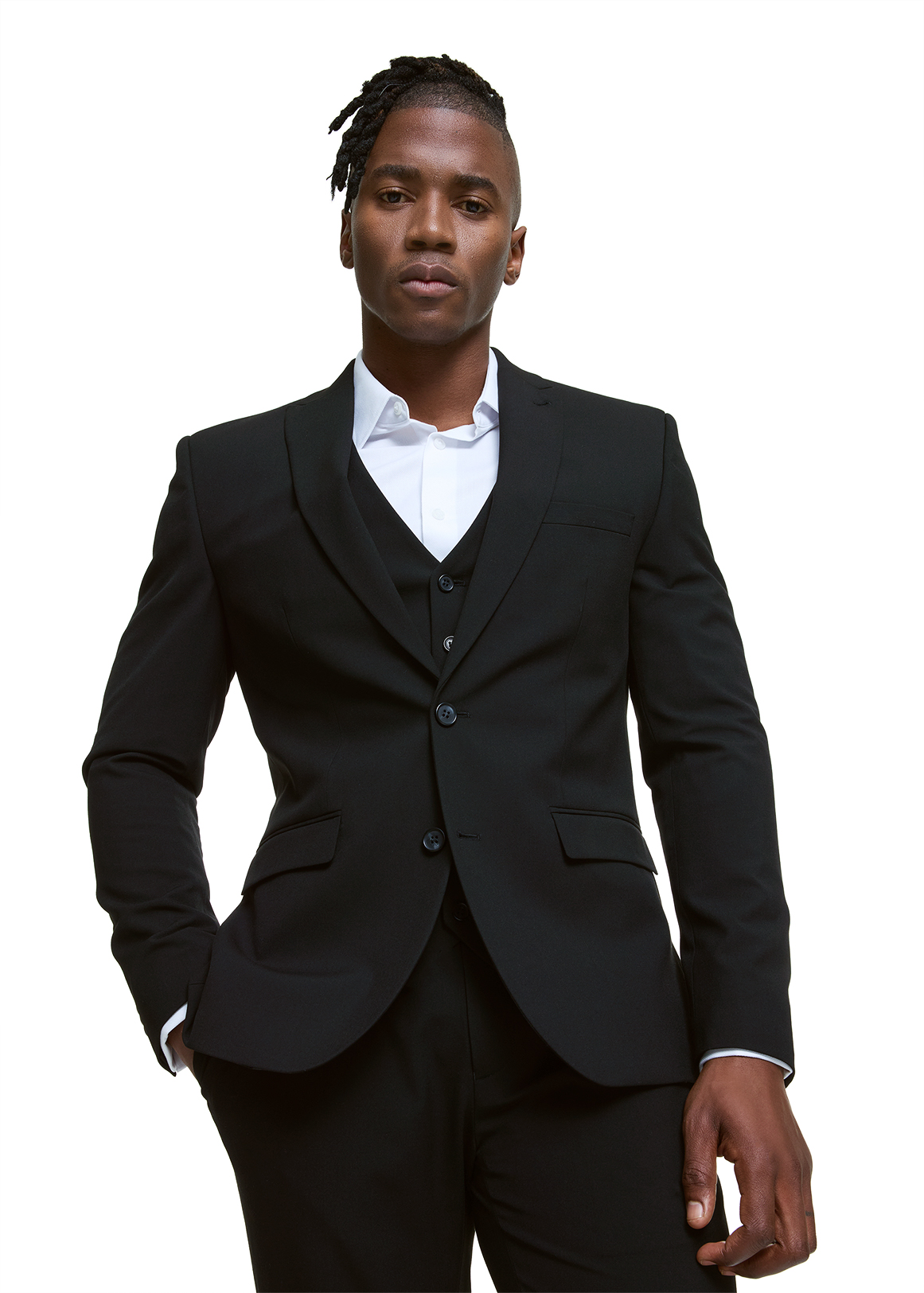 Black Skinny Viscose Blend Suit Jacket | Woolworths.co.za