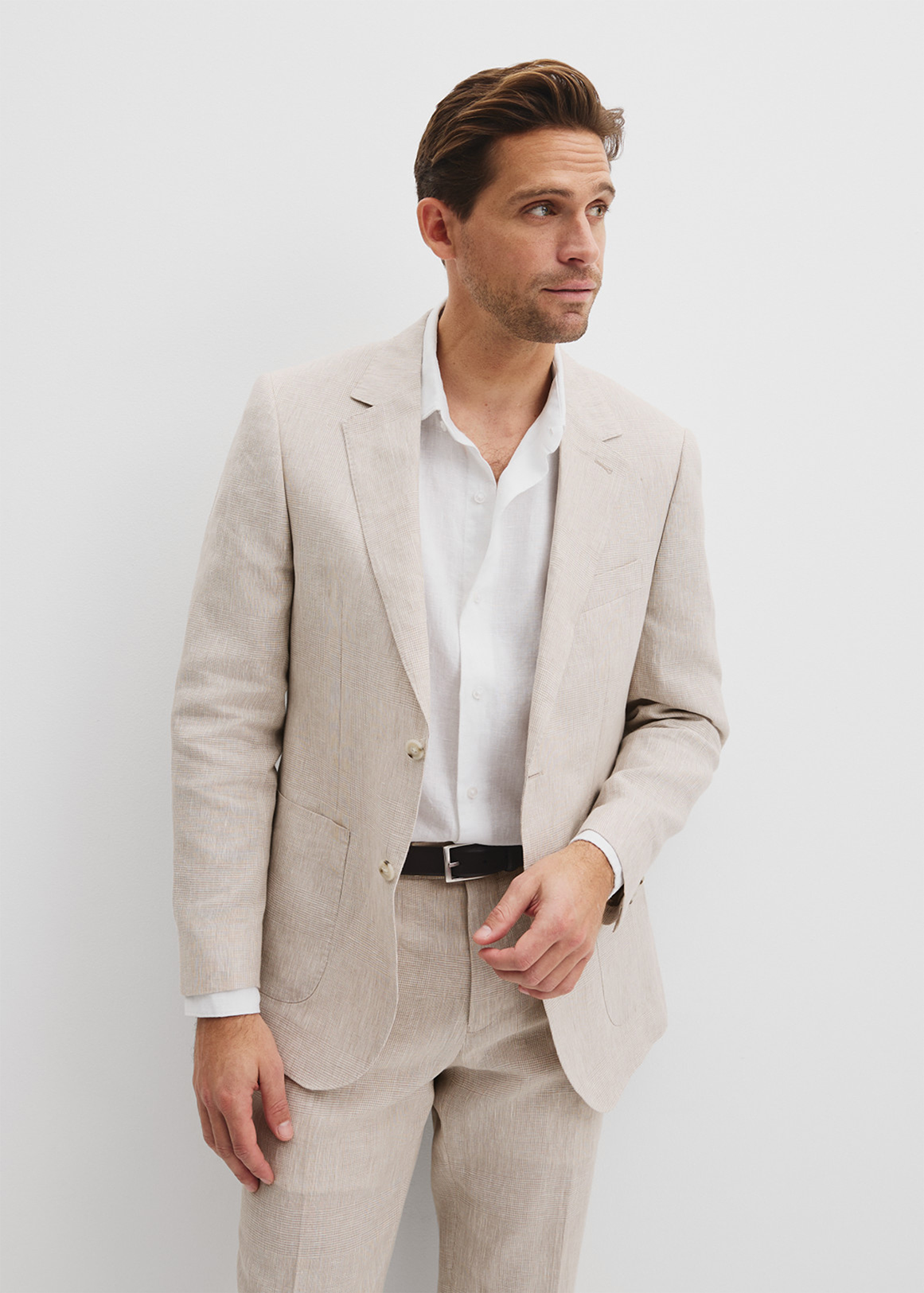 t*o様 LINEN WOOL SINGLE BREASTED LONG JAC Regular Fit Linen Single Breasted Check Jacket | Woolworths.co.za