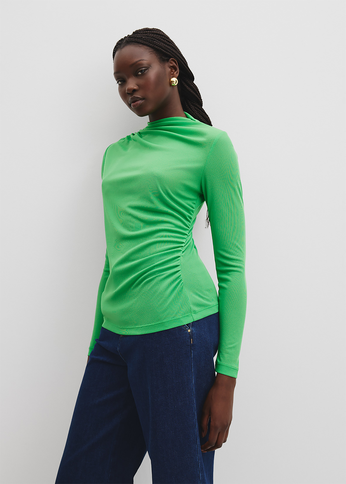 Recycled Polyester Sheer Drape Top | Woolworths.co.za