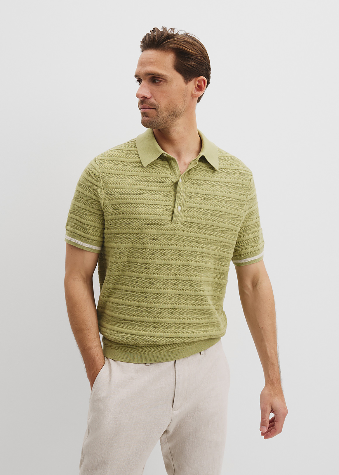 Australian Cotton Short Sleeve Textured Knit Polo | Woolworths.co.za