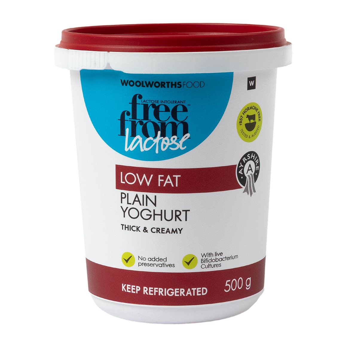 Lactose Free Low Fat Ayrshire Plain Yoghurt 500 g