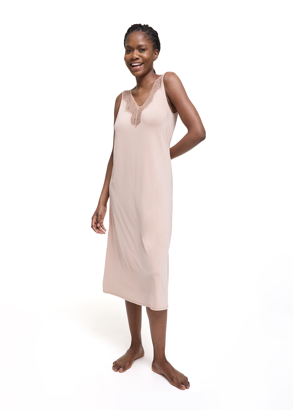 COOLTECH Lace Detail V-neck Maxi Slip | Woolworths.co.za