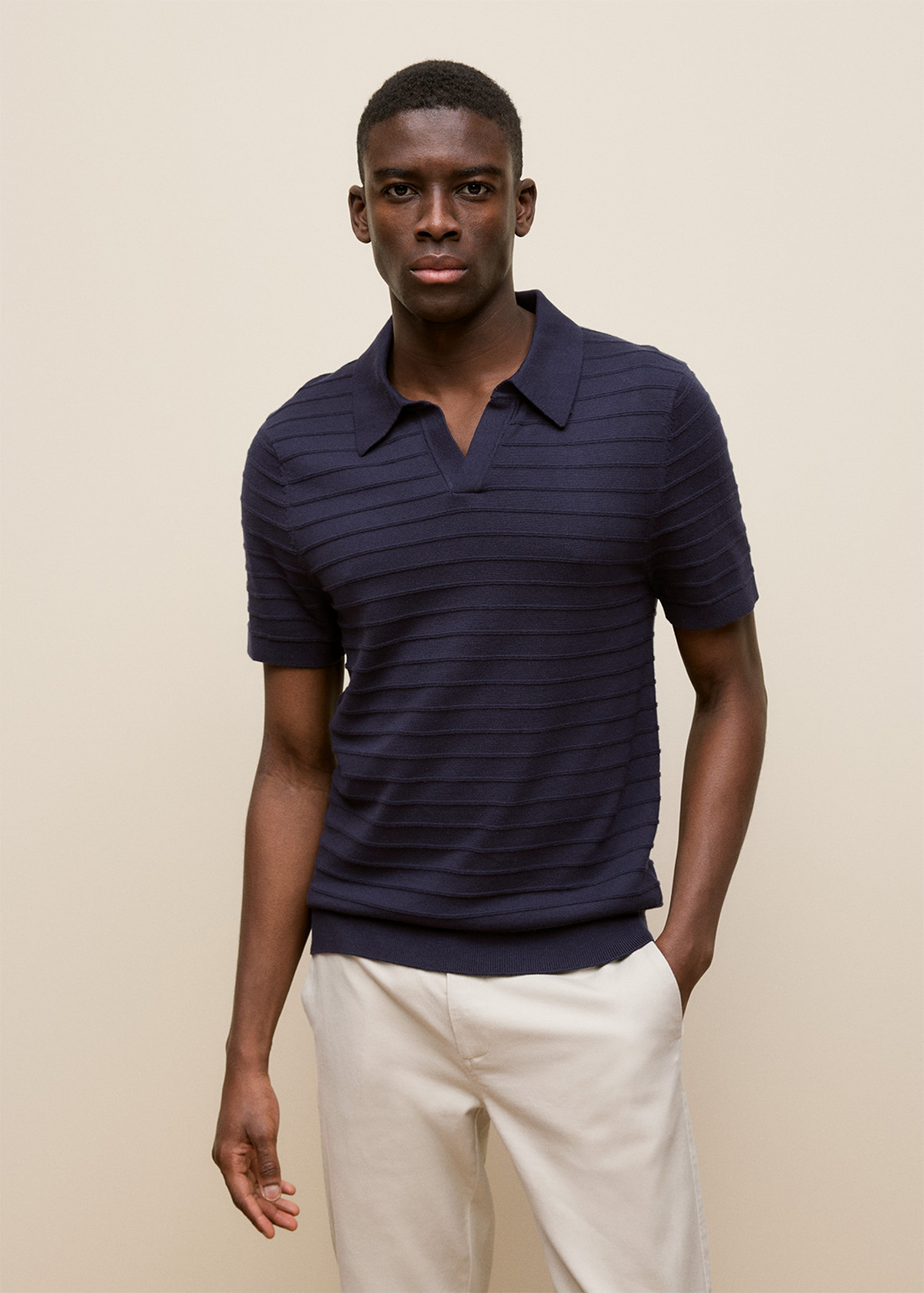 Cotton Silk Textured Polo | Woolworths.co.za