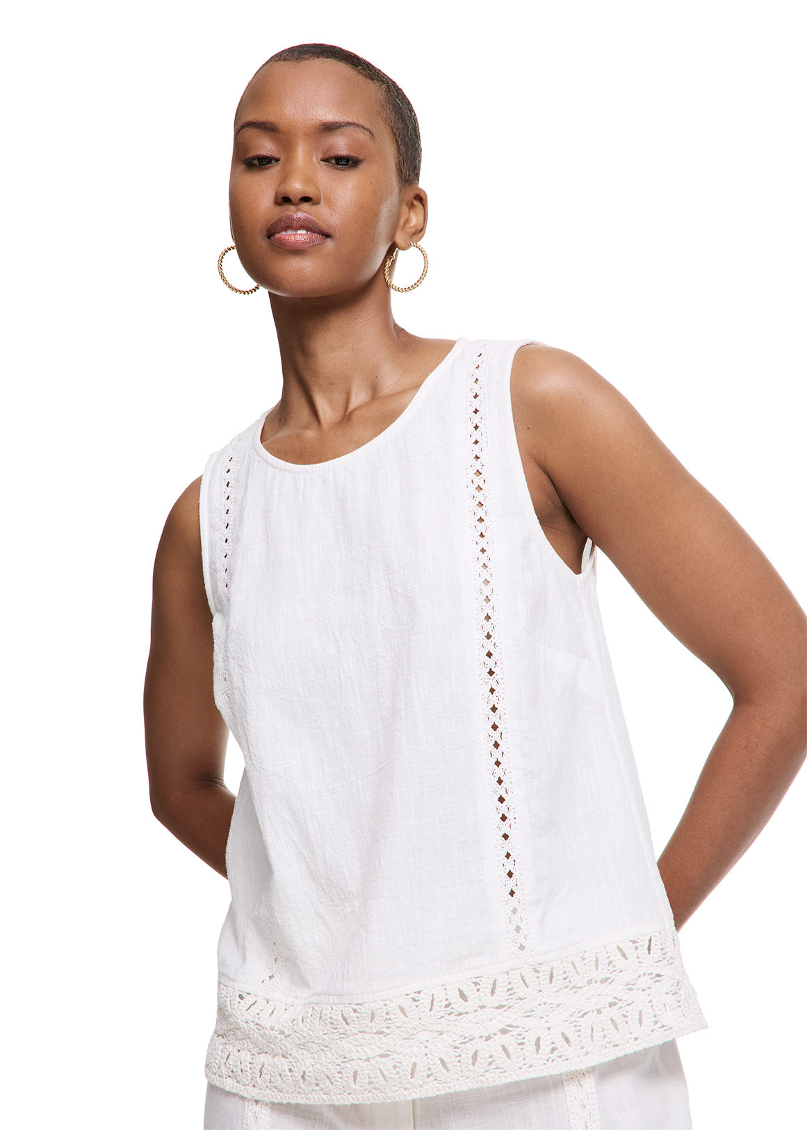 Crochet Inset Cotton Vest | Woolworths.co.za