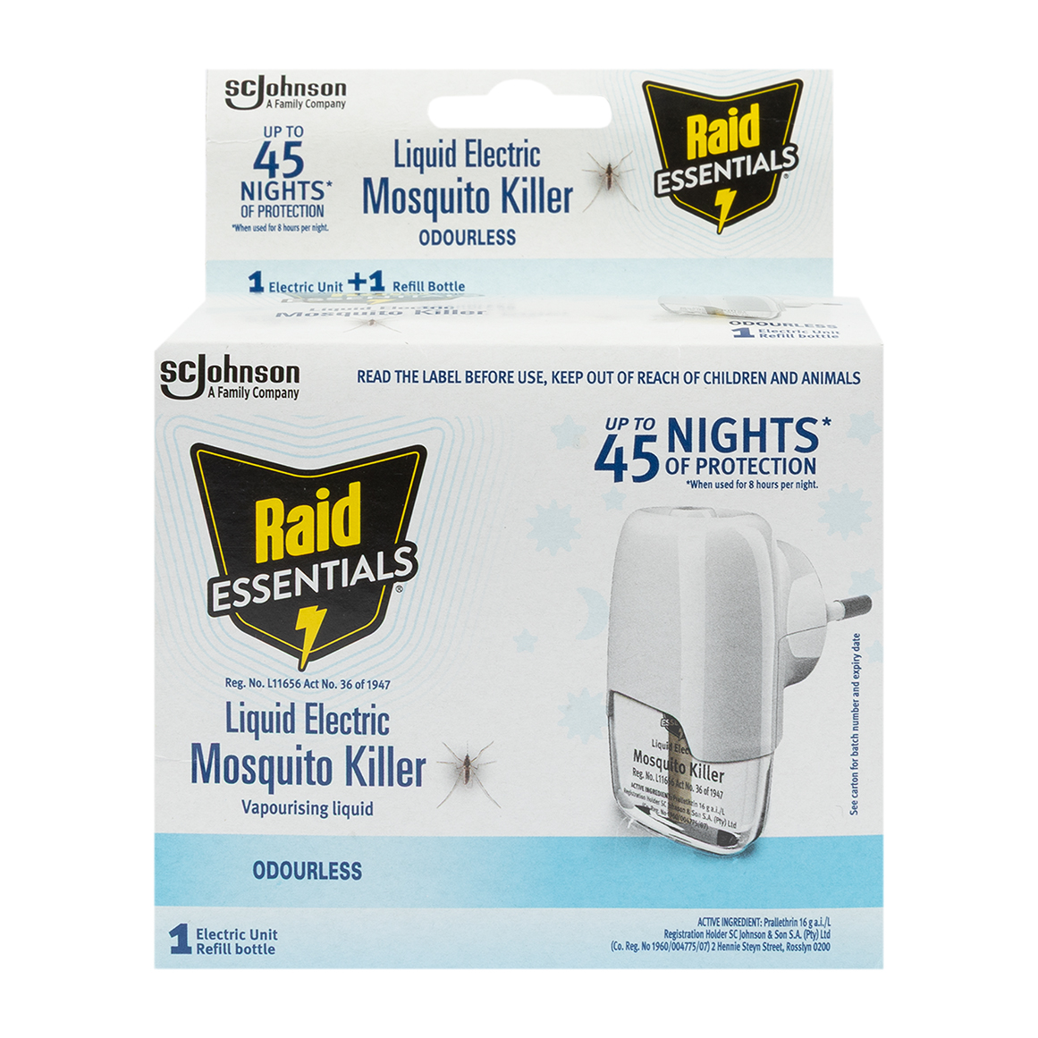 Raid Essentials Liquid Electric Odourless Mosquito Killer Refills