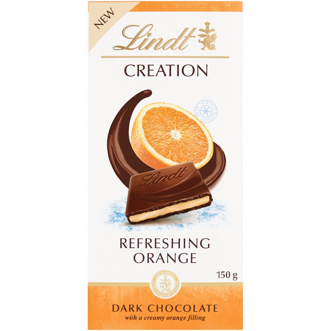 Lindt Creation Refreshing Orange Dark Chocolate Slab 150 g