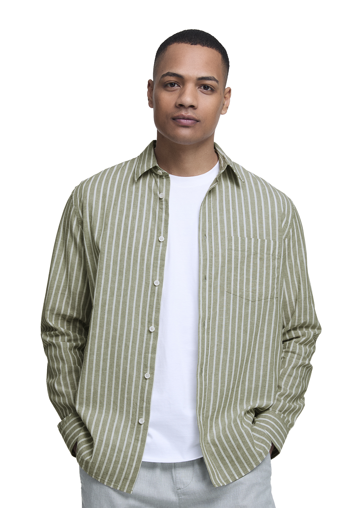 Striped Linen Blend Shirt | Woolworths.co.za