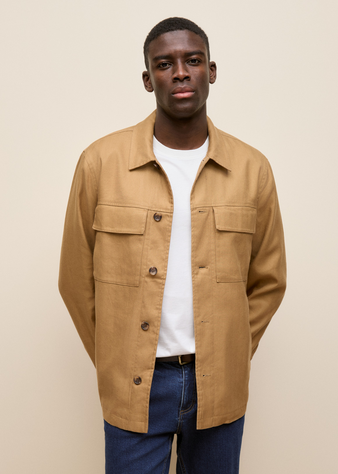 Linen Cotton Herringbone Chore Jacket | Woolworths.co.za