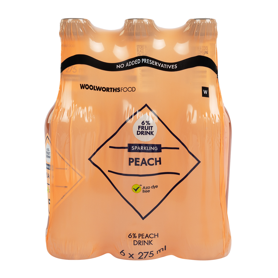 Sparkling Peach Fruit Drink Bottles 6 x 275 ml | Woolworths.co.za