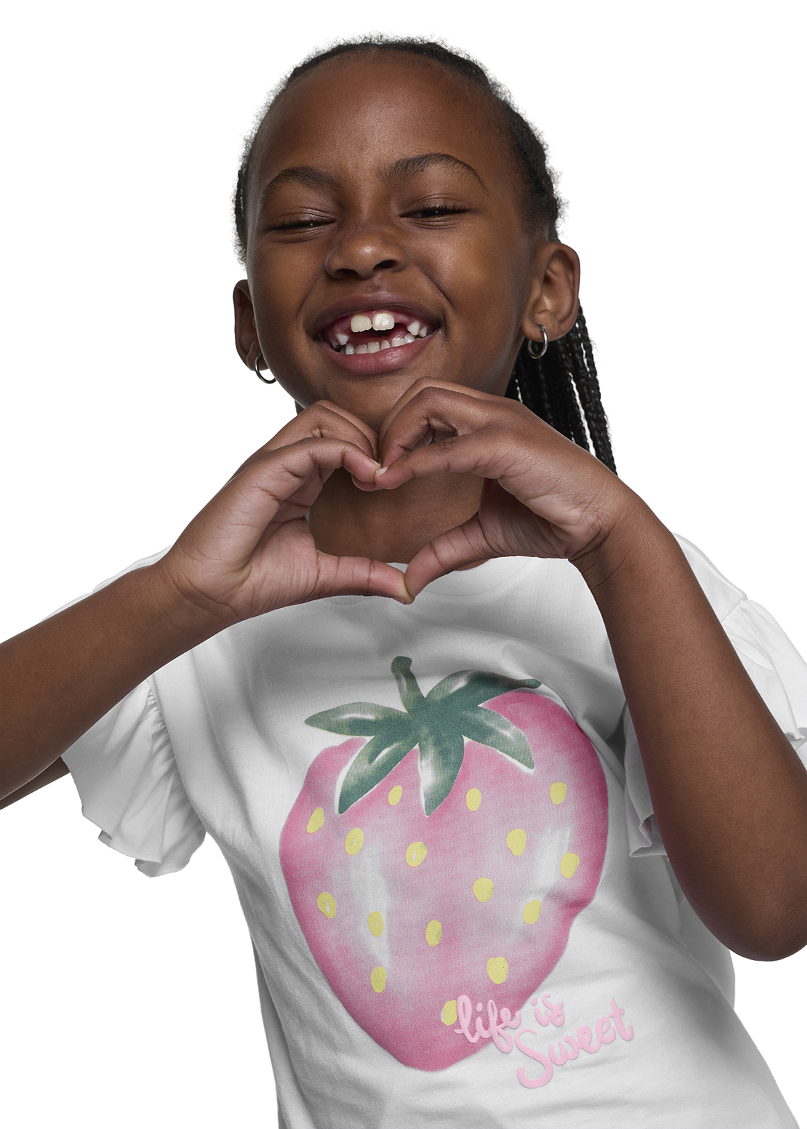Frill Strawberry Print Cotton T-shirt | Woolworths.co.za