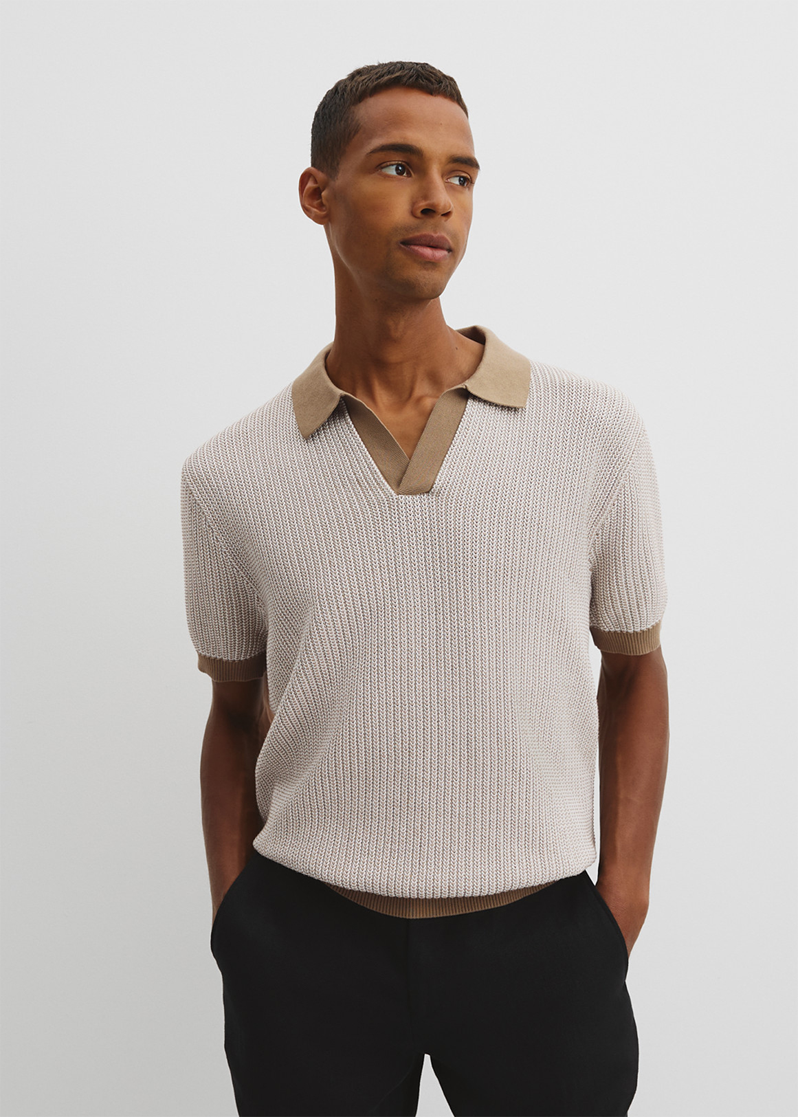 Oversized Australian Cotton Textured Knit Polo | Woolworths.co.za