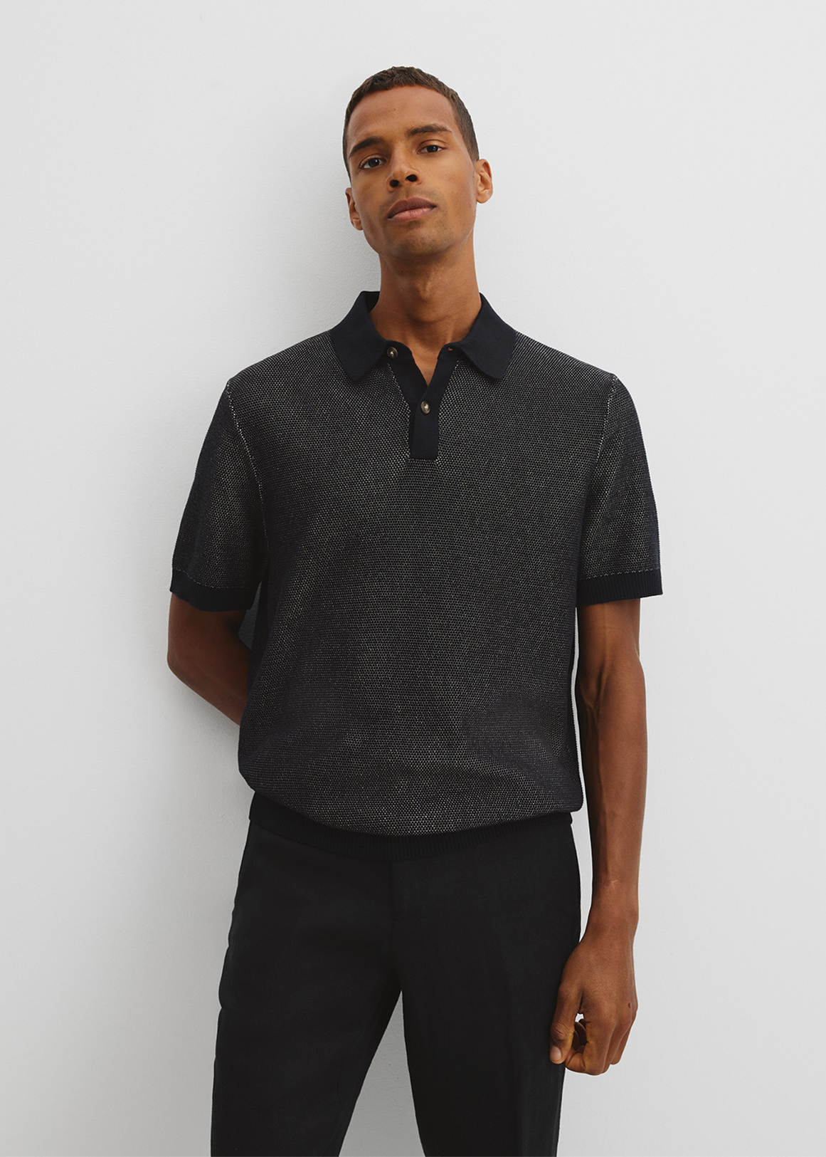 本日限定Cotton Knit Short-Sleeve Polo オリーブ 1 Buy Green Regular Fit Cotton Rich Textured Short Sleeve Knit Polo