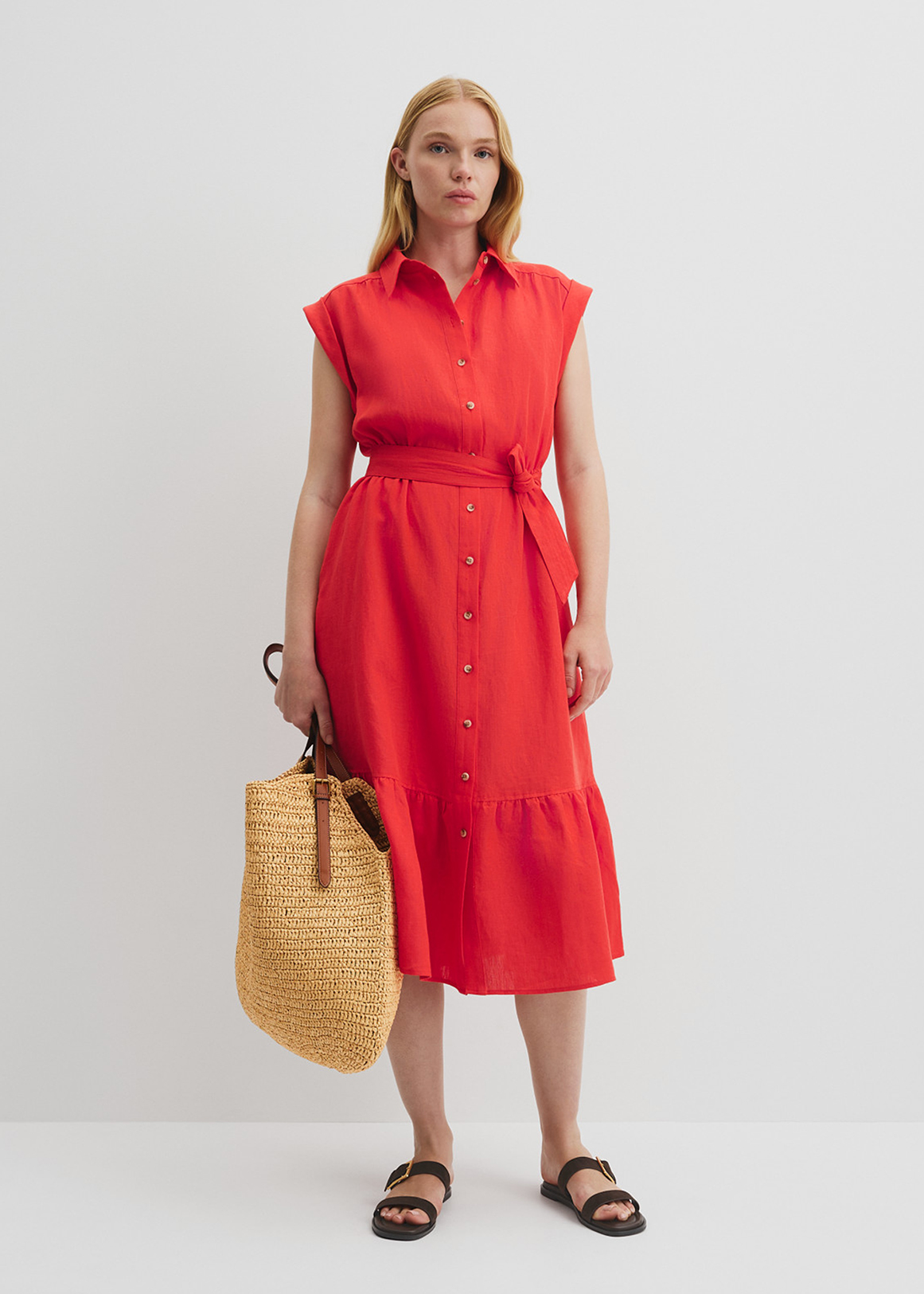 ladies summer dresses australia One Summer Marta Frill Neck Dress Verdura Orange Pink Green 8  Coastline  Fashion