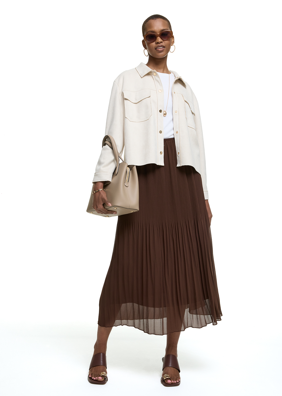 Pleated Chiffon Midi Skirt | Woolworths.co.za
