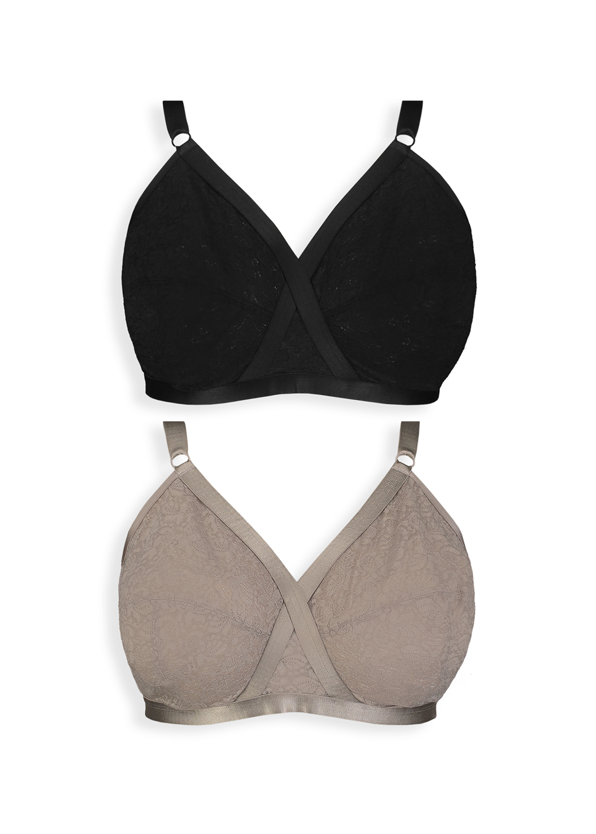 Lace Crossover Non Padded Non Wire Bras 2 Pack B - F | Woolworths