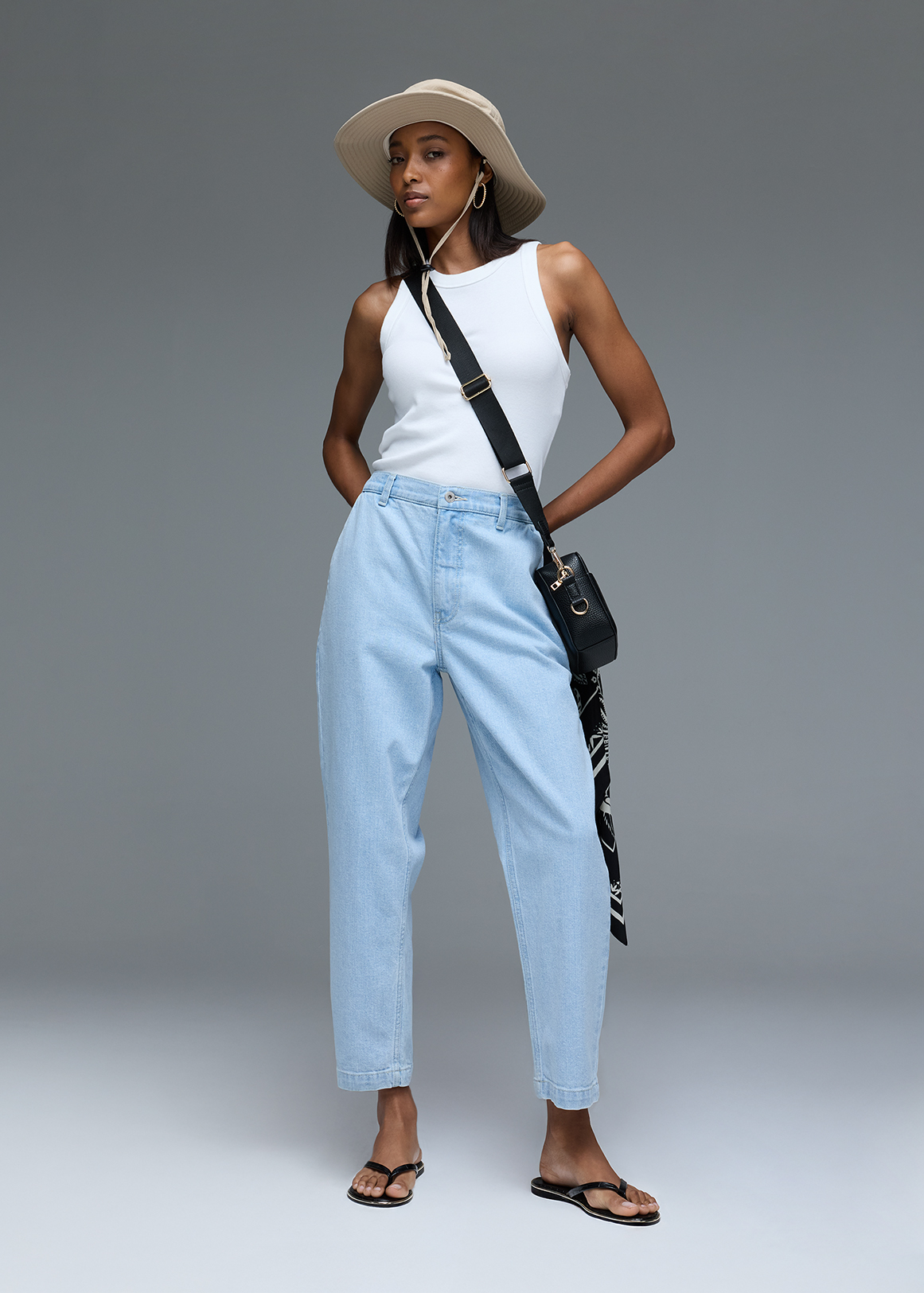 High Rise Carrot Leg Cropped Mom Jeans | Woolworths.co.za