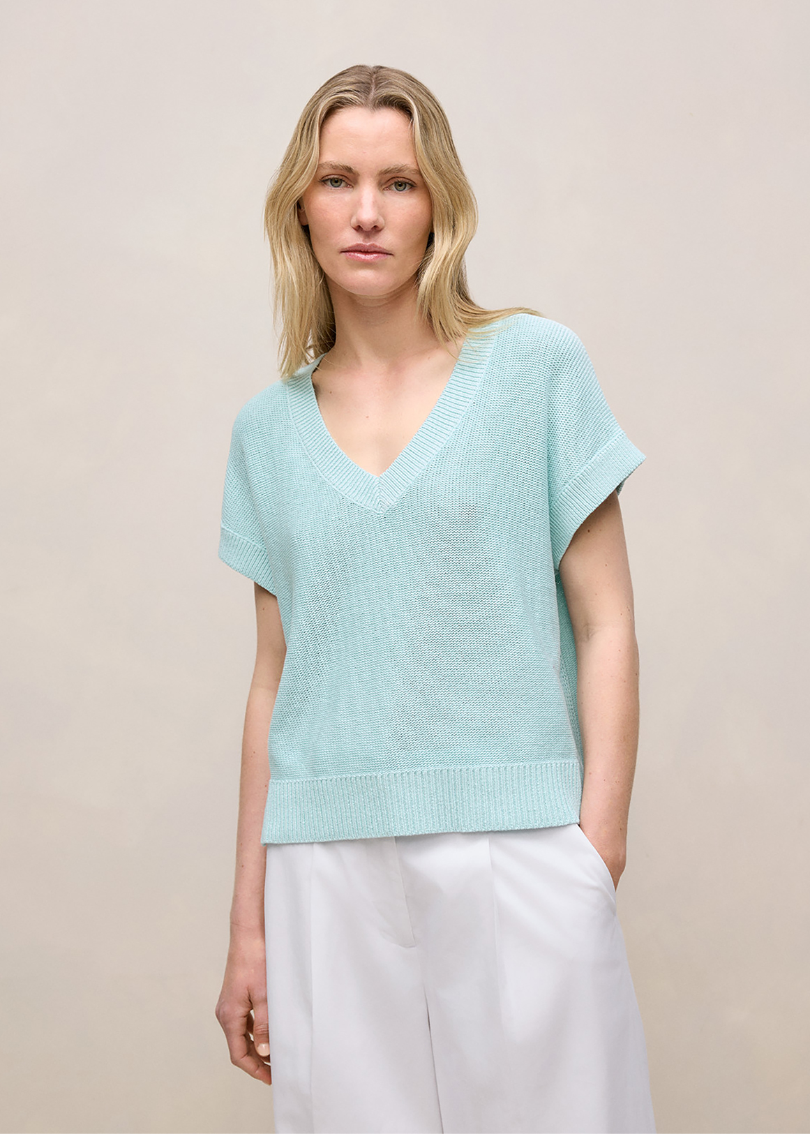 Mercerised V Neck Relaxed Knit | Woolworths.co.za