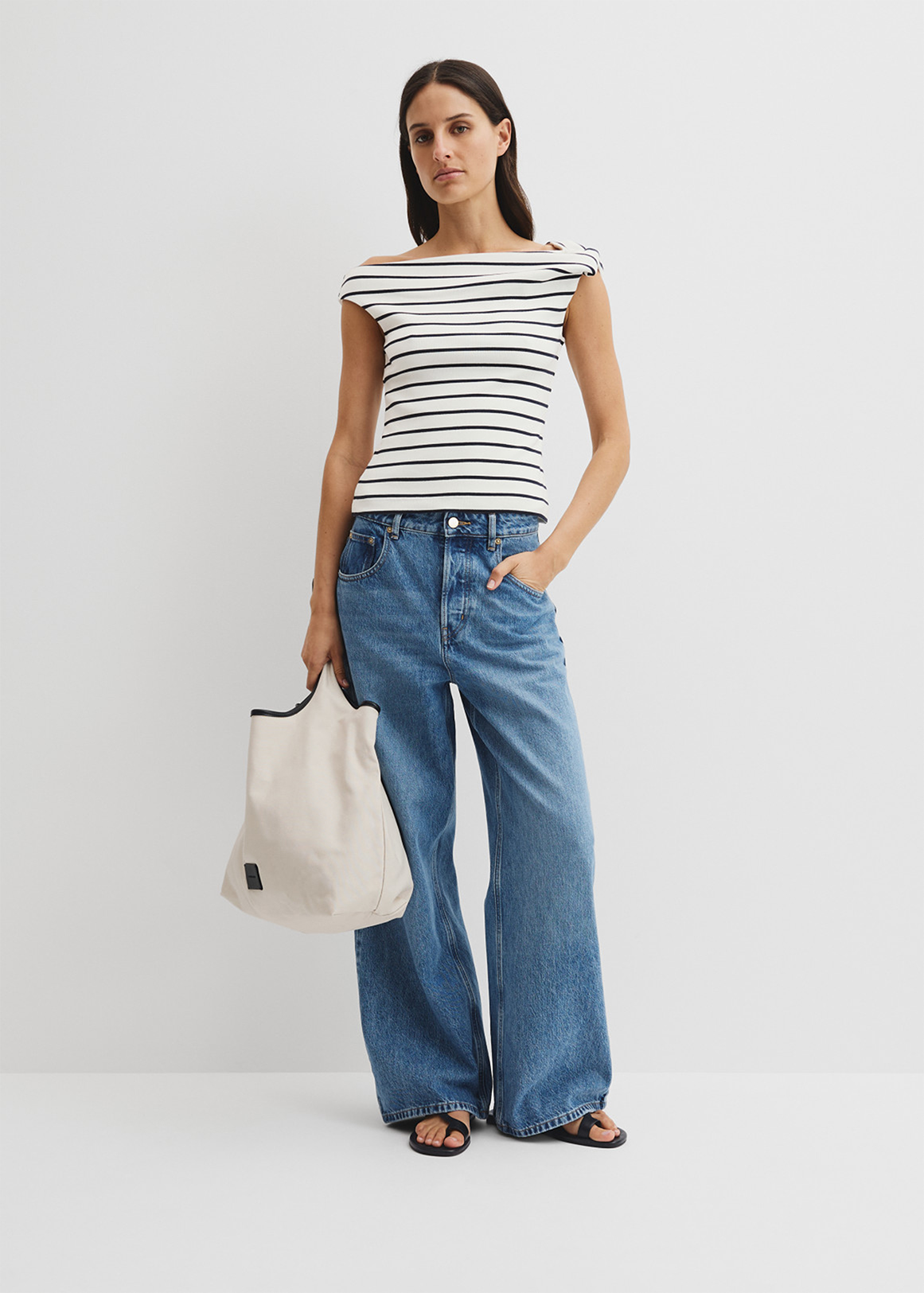 トップス eaphi MULTI SHOULDER PARTS RIB TOPS トップス eaphi MULTI SHOULDER PARTS RIB TOPS Shine Fitted Ribbed
