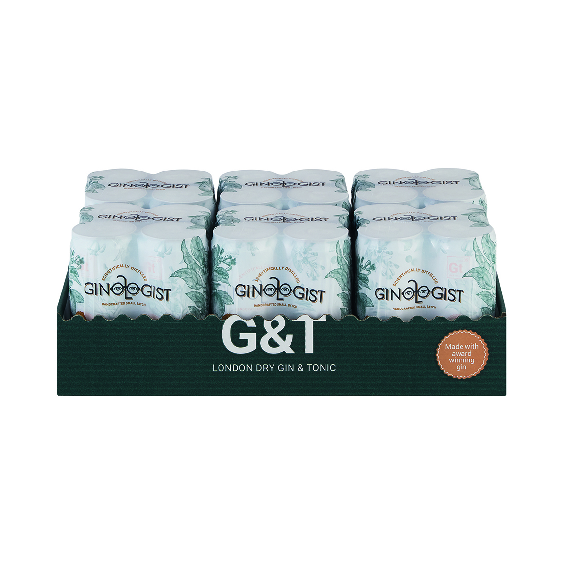 Ginologist London Dry Gin & Tonic Spirit Cooler 24 x 300 ml Cans