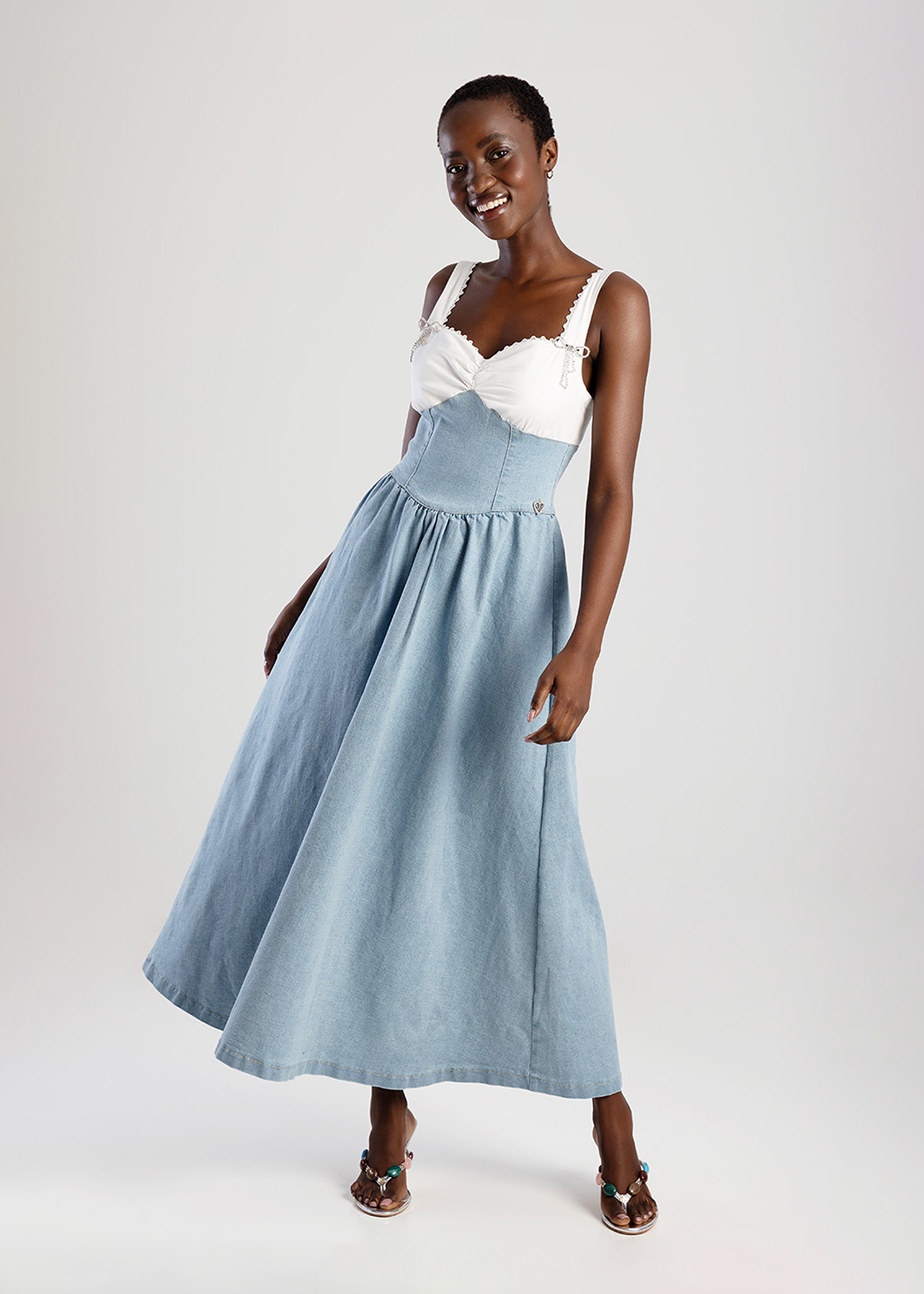 Michelle Denim Maxi Dress | Woolworths.co.za