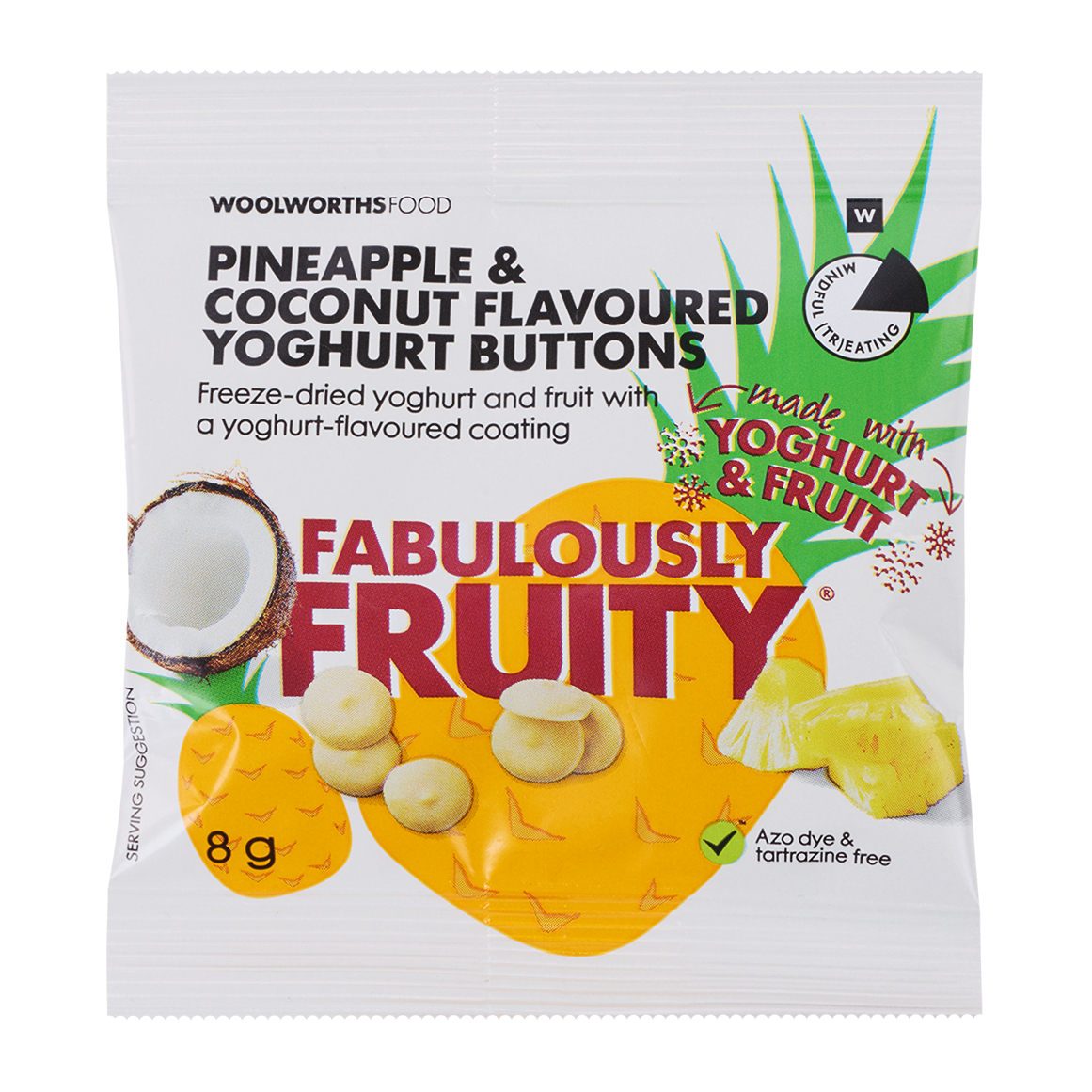 Fabulously Fruity Pineapple And Coconut Yoghurt Buttons 8 g