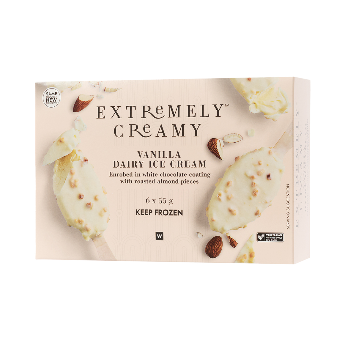 Frozen Extremely Creamy Mini Vanilla White Almond Dairy Ice Cream