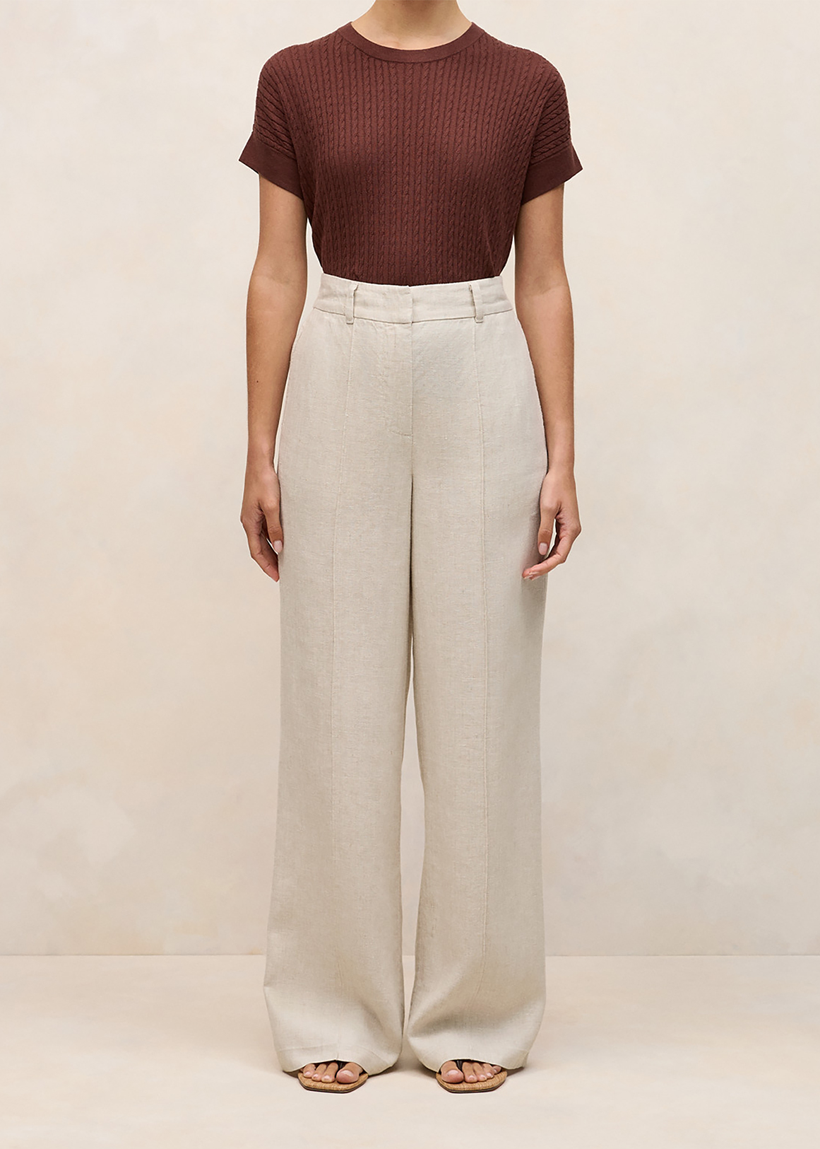 Yarn Dyed Linen Pintucked Pant | Woolworths.co.za