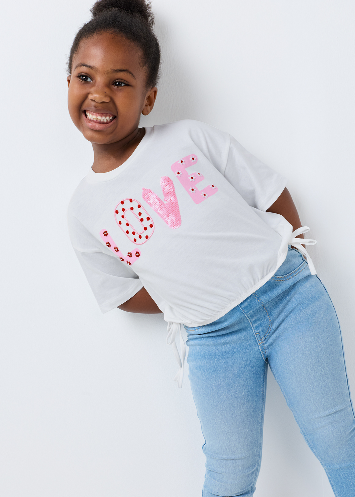 LOVE Elasticised Hem Cotton T-shirt | Woolworths.co.za