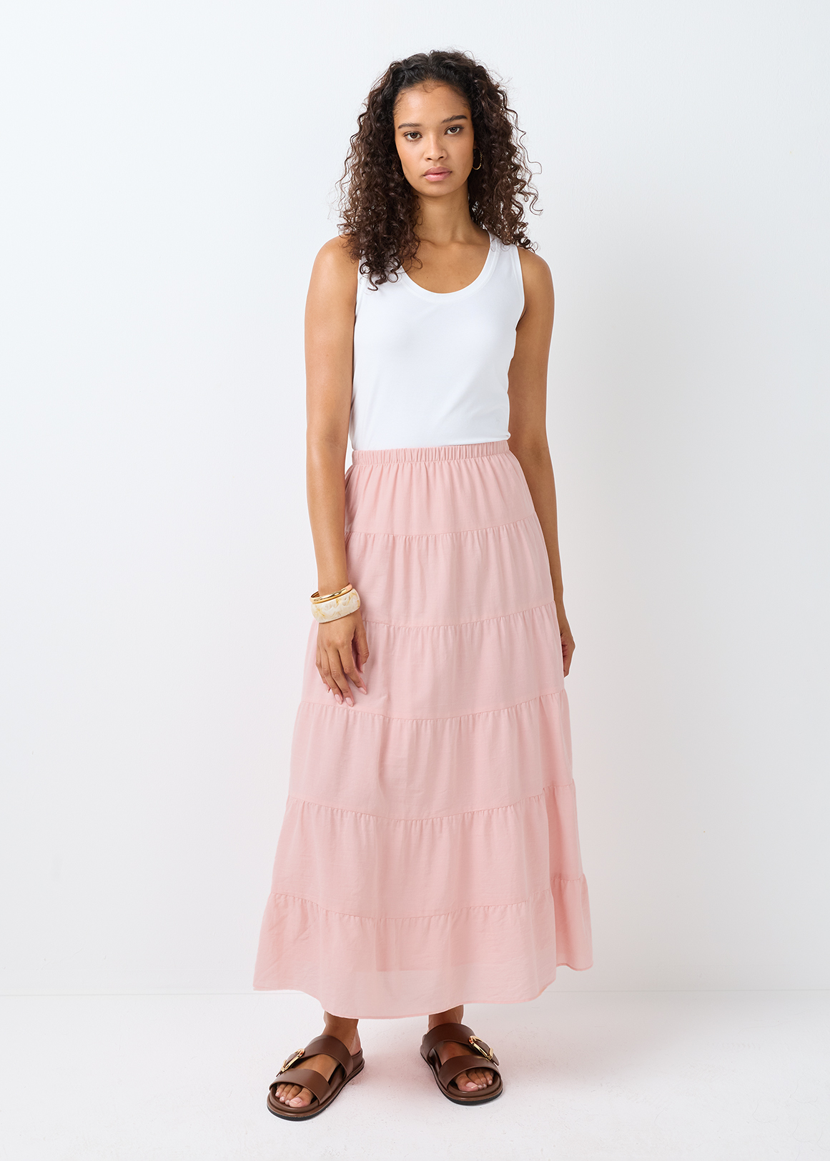 Tiered Relaxed Fit Cotton Maxi Skirt | Woolworths.co.za