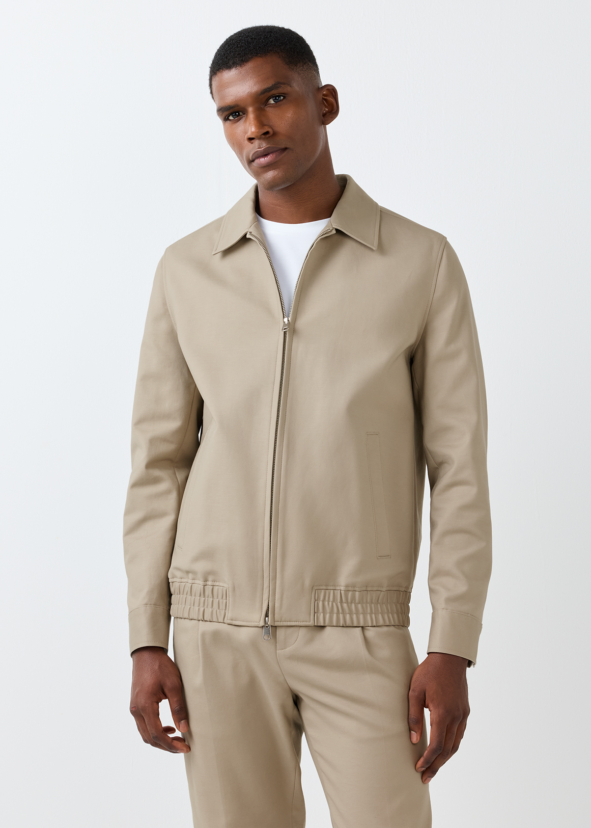 Glam Zip-up Stretch Cotton Harrington Jacket | Woolworths.co.za