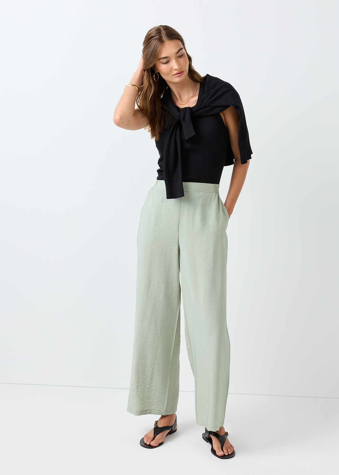 Textured Wide Leg Pants | Woolworths.co.za