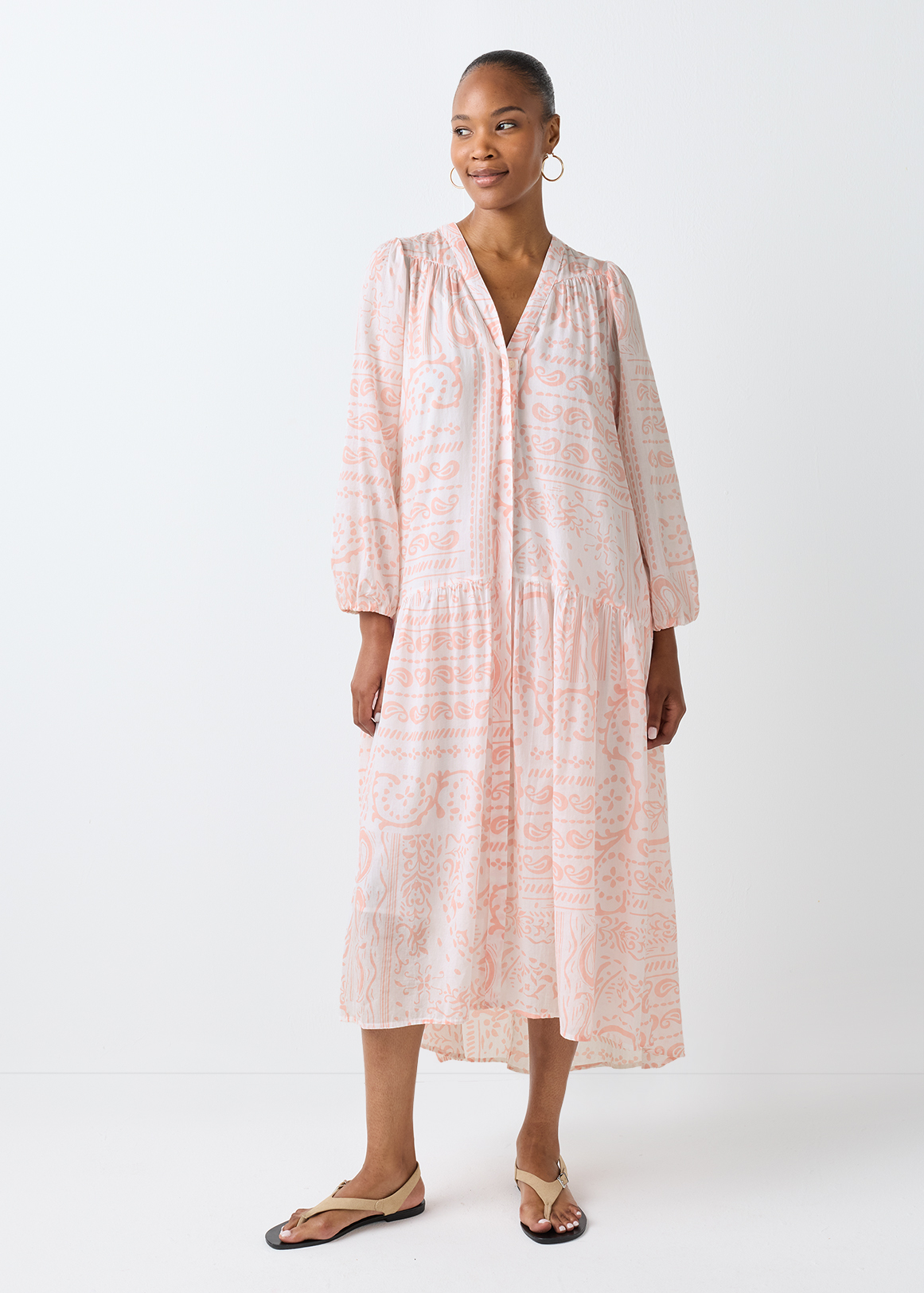 Print V-neck A-line Maxi Dress | Woolworths.co.za