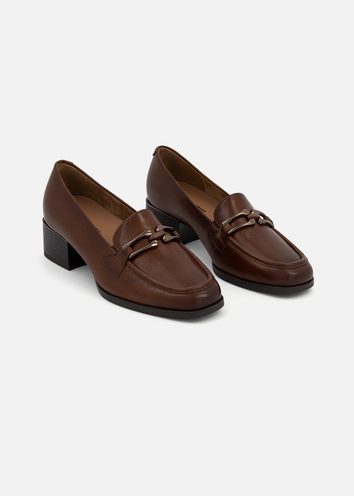 Metal Trim Block Heel Leather Loafers | Woolworths.co.za