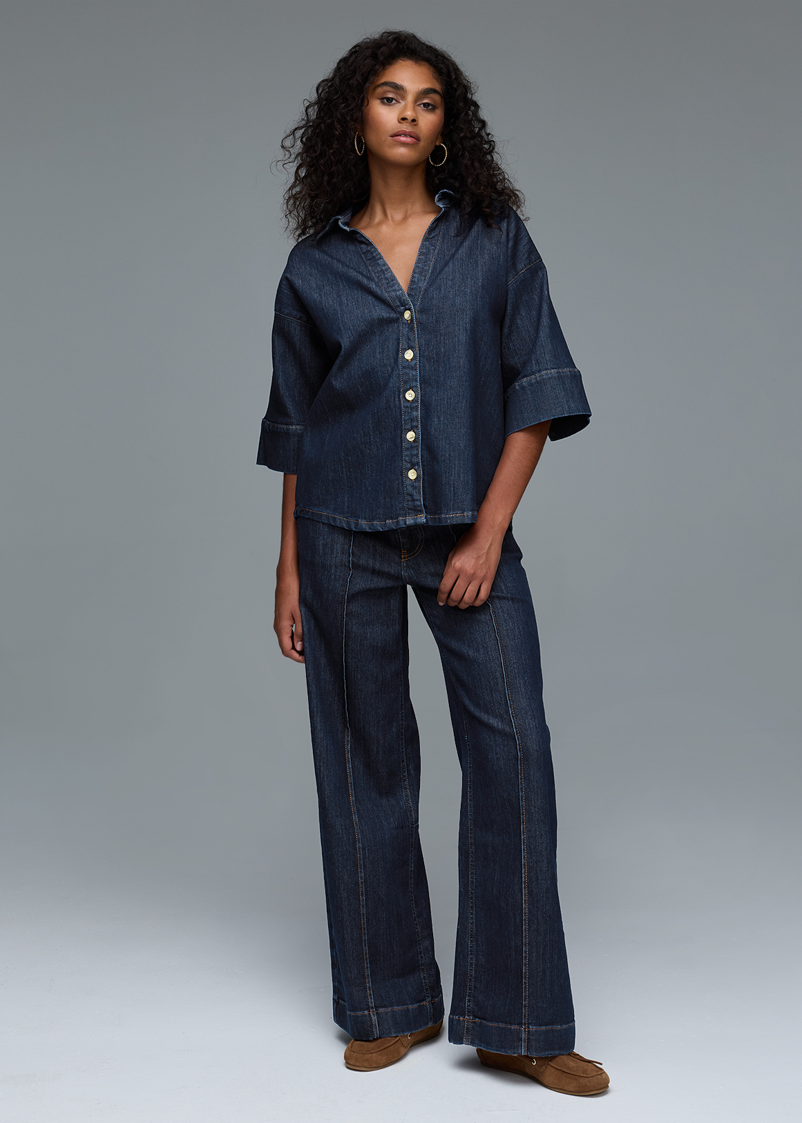 Pleat Detail High Rise Relaxed Fit Wide Leg Jeans | Woolworths.co.za
