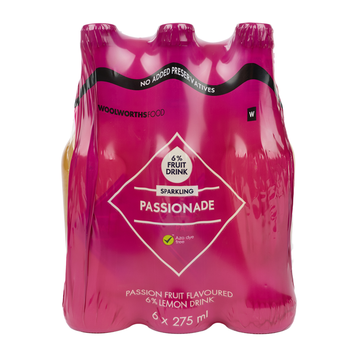 Non-Alcoholic Sparkling Passion Fruit Lemon Drink 6 x 275 ml