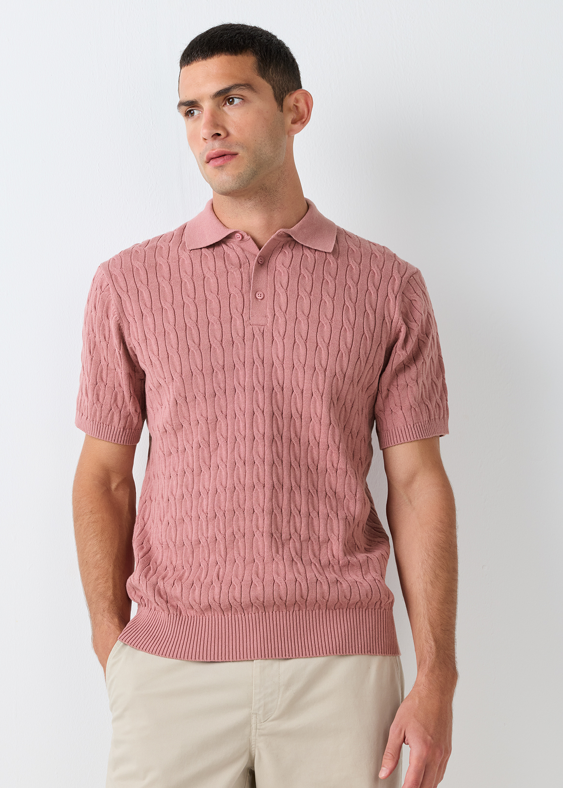 Cable Knit Cotton Golfer | Woolworths.co.za