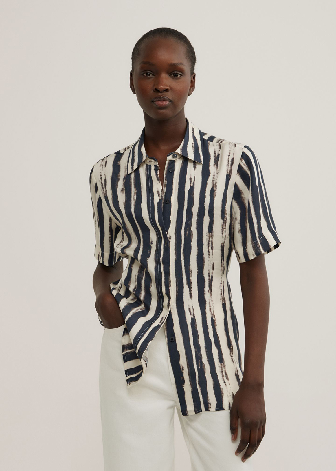 Cupro Tie Waist Shirt | Woolworths.co.za
