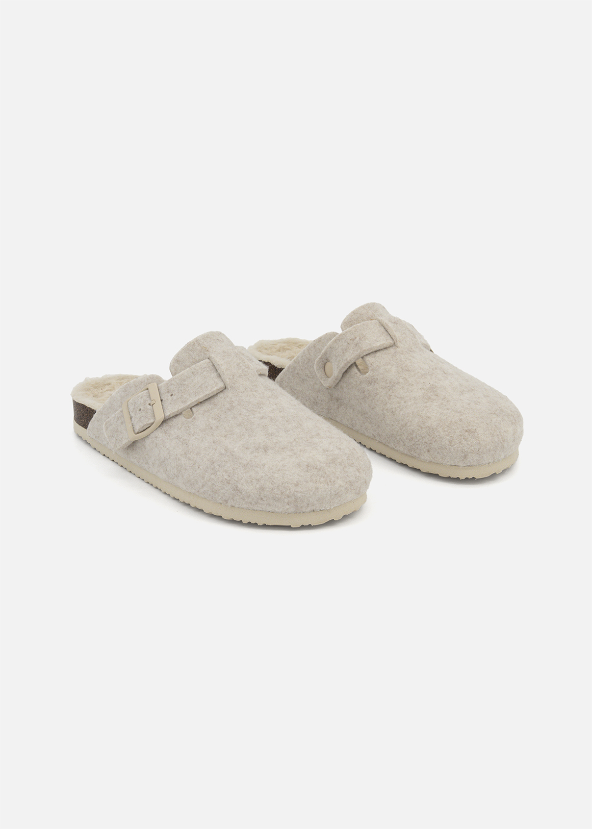 Side Buckle Felt Mule Slippers | Woolworths.co.za