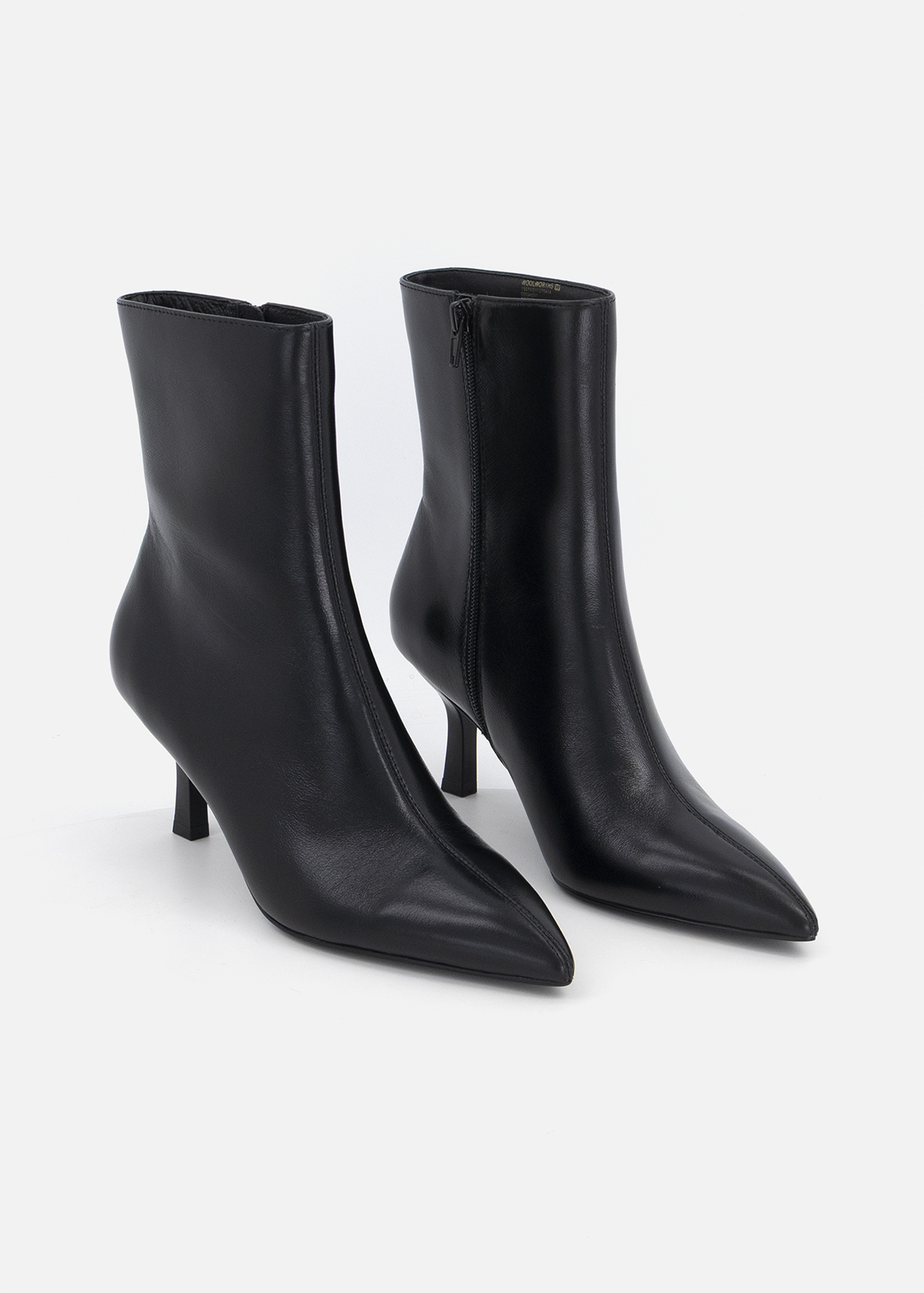 Pointy Side Zip Leather Ankle Boots | Woolworths.co.za