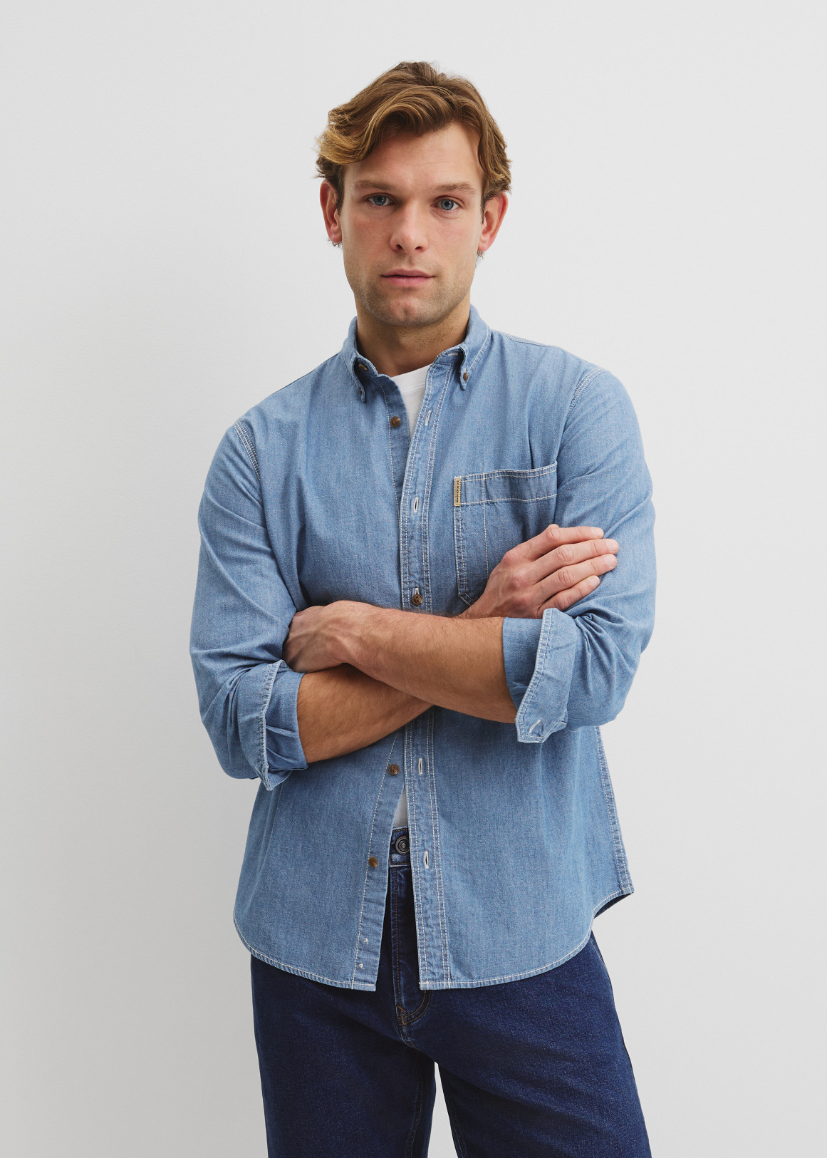 Regular Fit Workwear Chambray Shirt | Woolworths.co.za