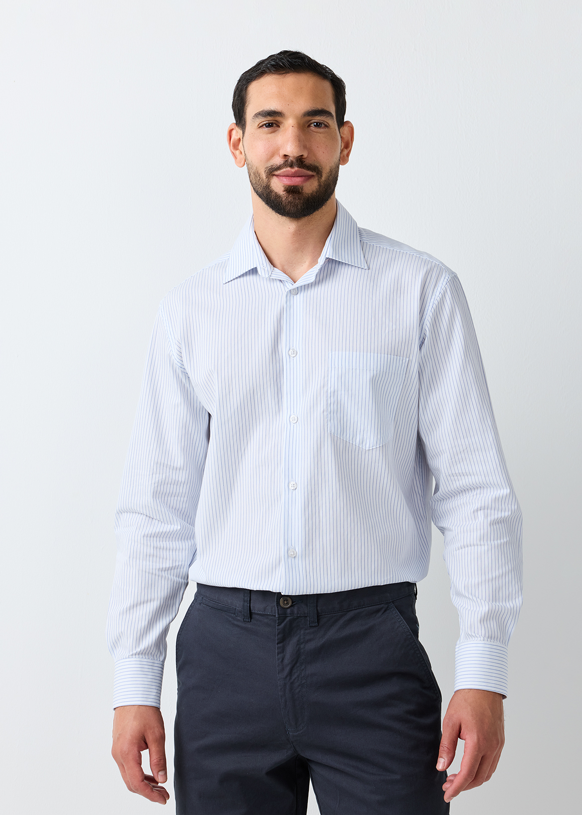 Regular Fit Non Iron Cotton Striped Shirt | Woolworths.co.za