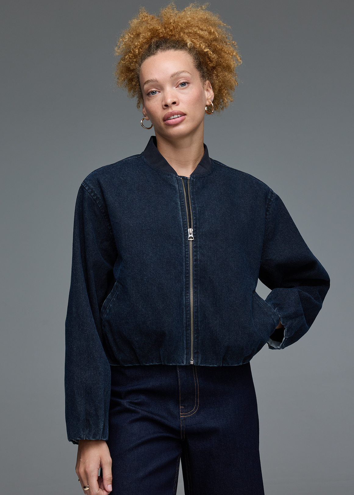 Zipped Denim Bomber Jacket | Woolworths.co.za