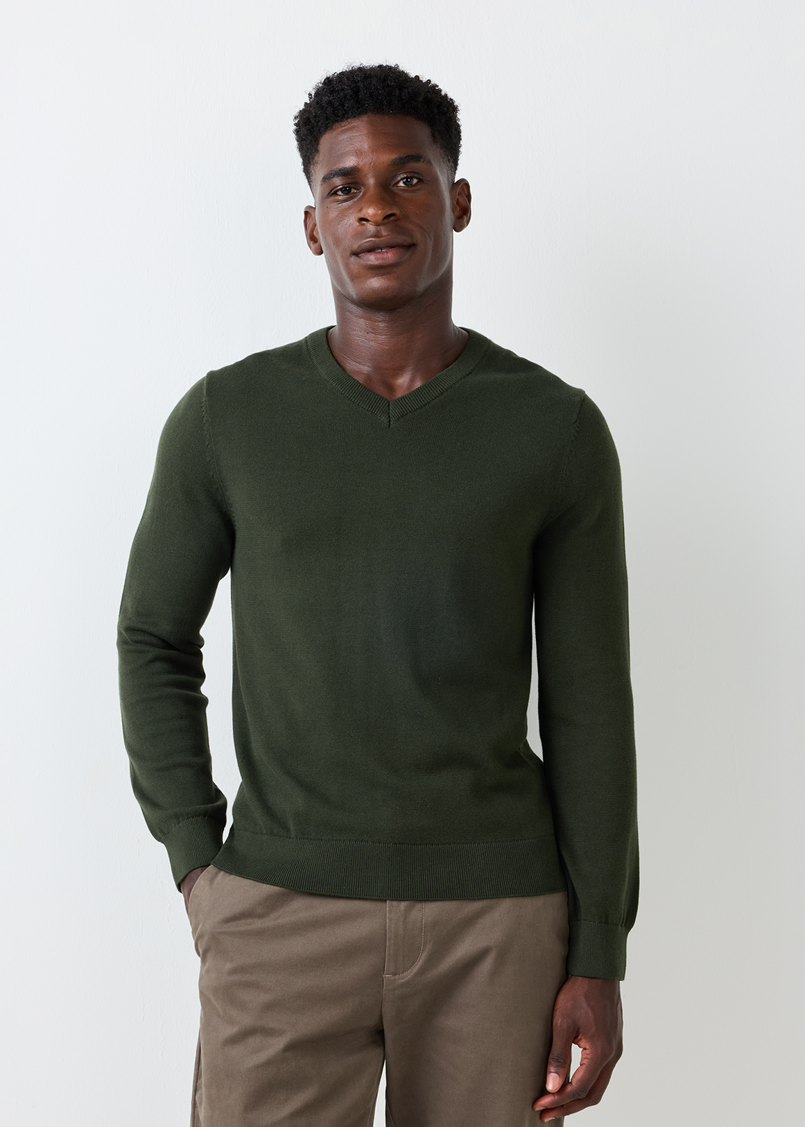 V-neck Cotton Knit Pullover | Woolworths.co.za