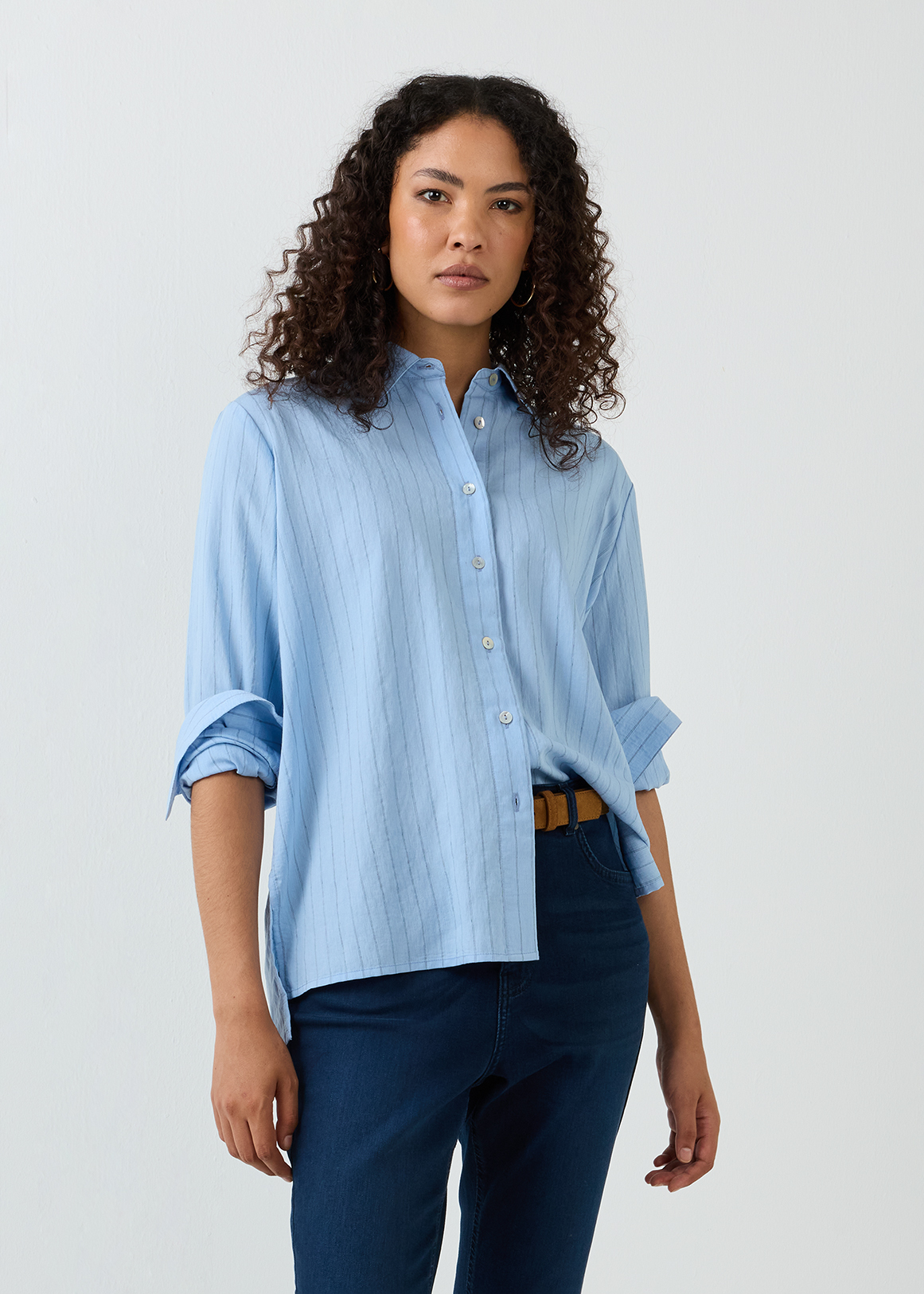 Striped Lyocell Blend Shirt | Woolworths.co.za