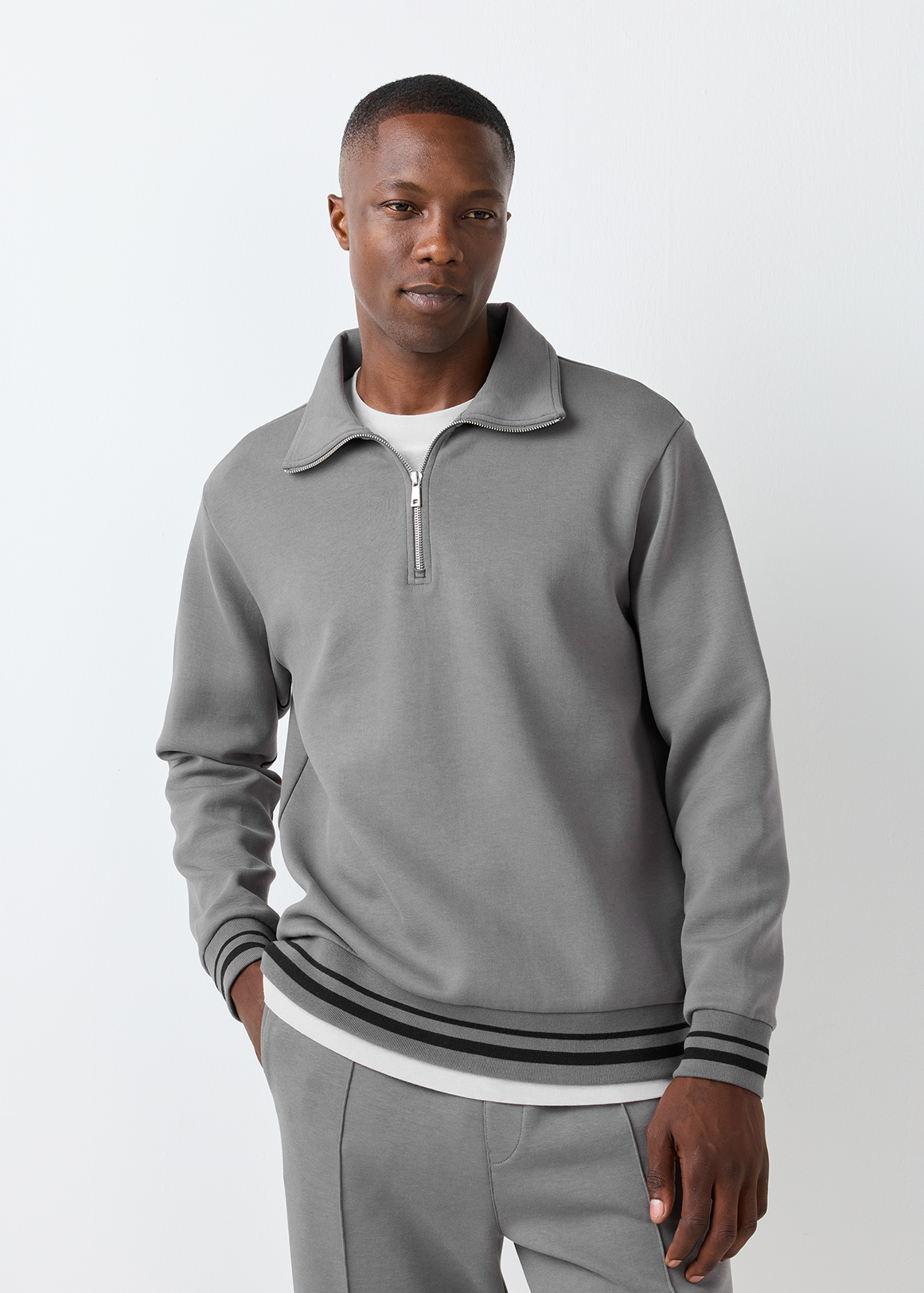 Quarter Zip Interlock Fleece Sweatshirt | Woolworths.co.za