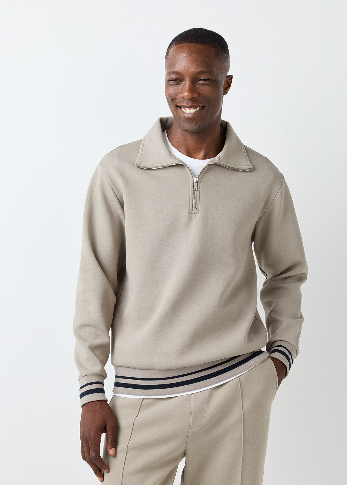 ウォーリー Quarter Zip Interlock Fleece Sweatshirt | Woolworths.co.za