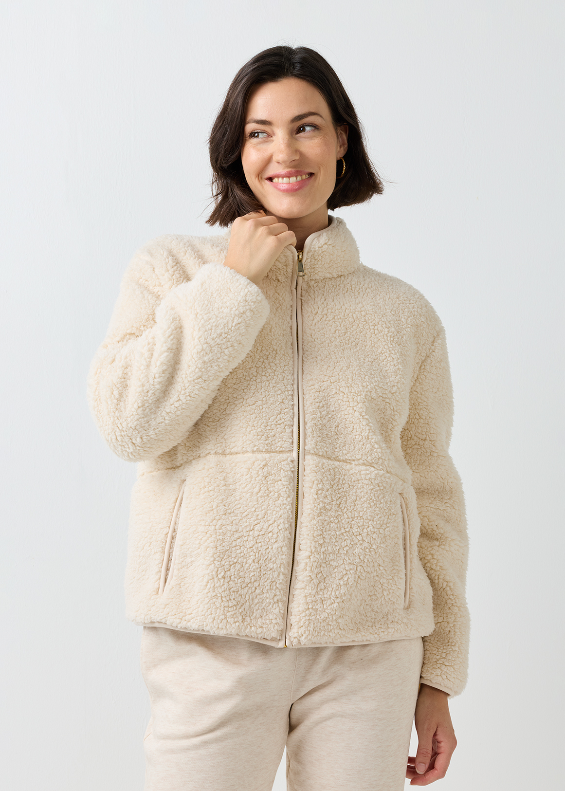 Zipped Borg Jacket | Woolworths.co.za