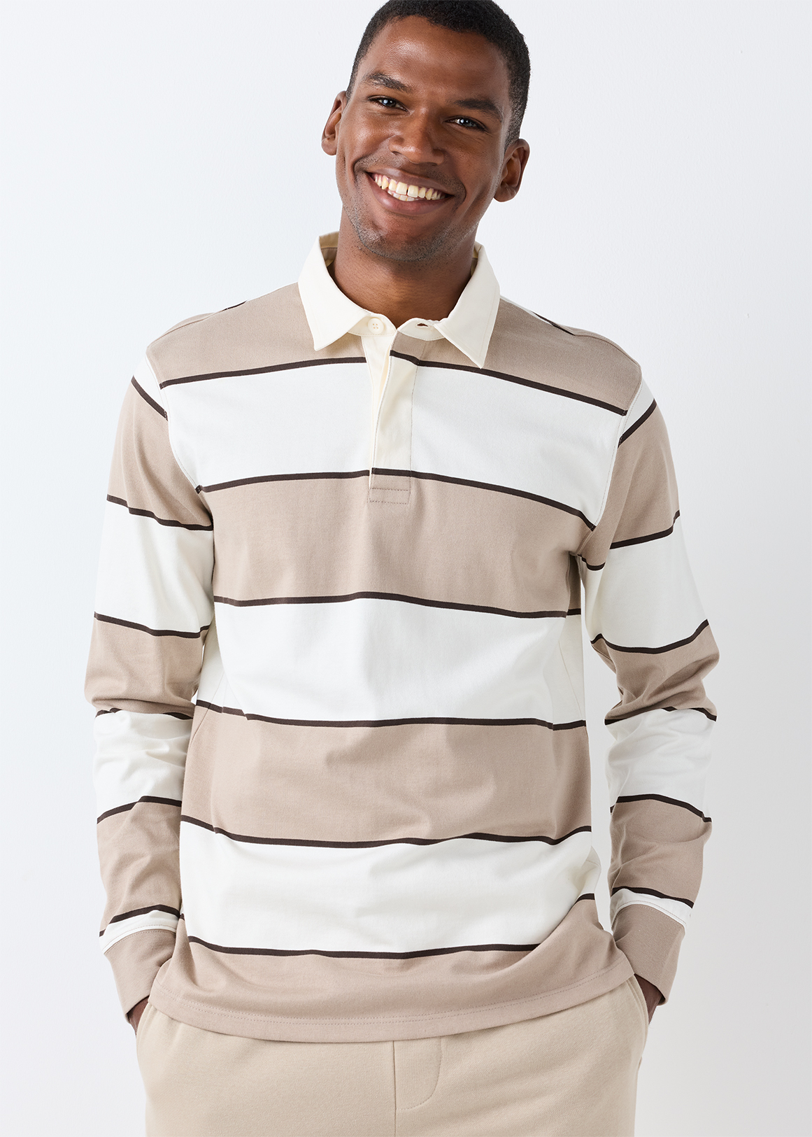 StayNew Striped Cotton Rugby Golfer | Woolworths.co.za